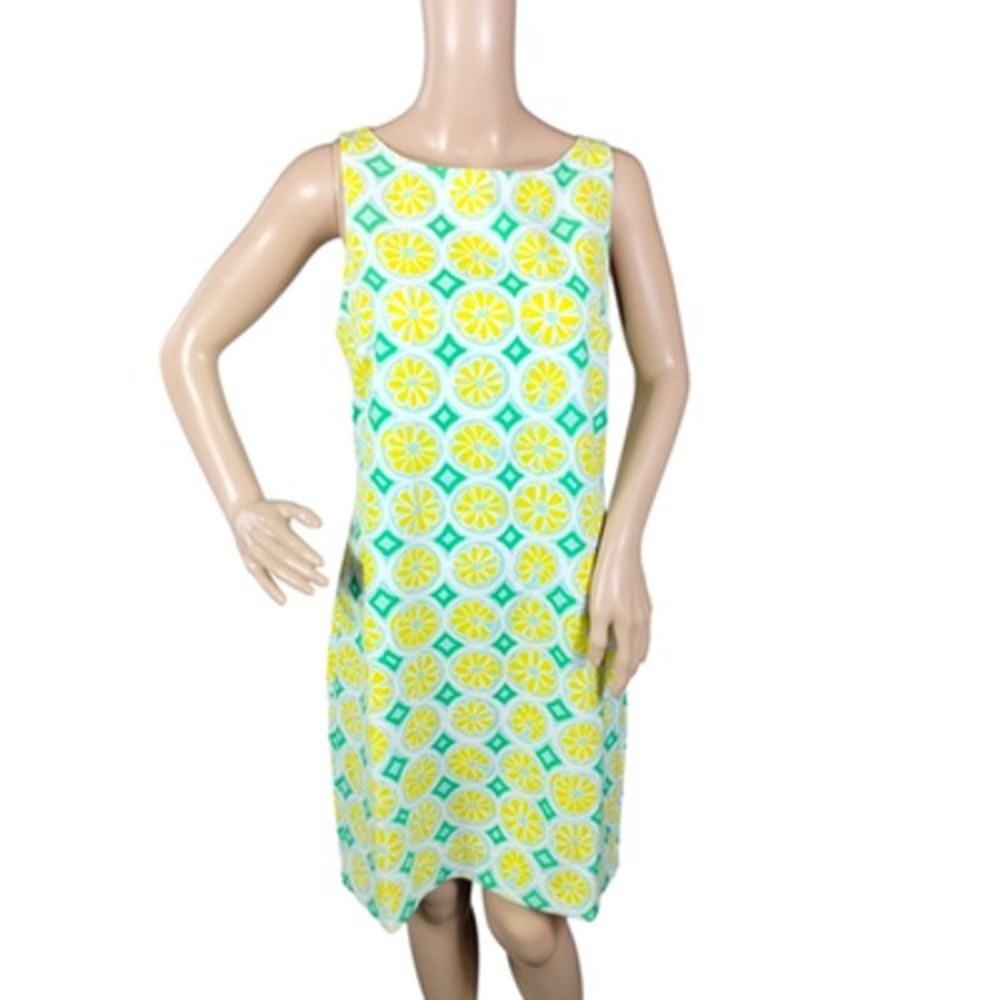 Sail to Sable‎ STS Dress Women's Small Lemon Print Sleeveless Shift Sleeveless